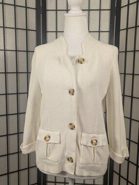 Banana Republic Knit Jacket/Cardigan 100% Cotton Structured Button Front S